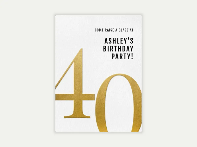 Sophisticated Classic Gold - 40th_birthday - Invitation