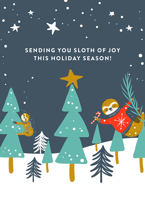 Sloths in Sweaters - christmas_cards - Card