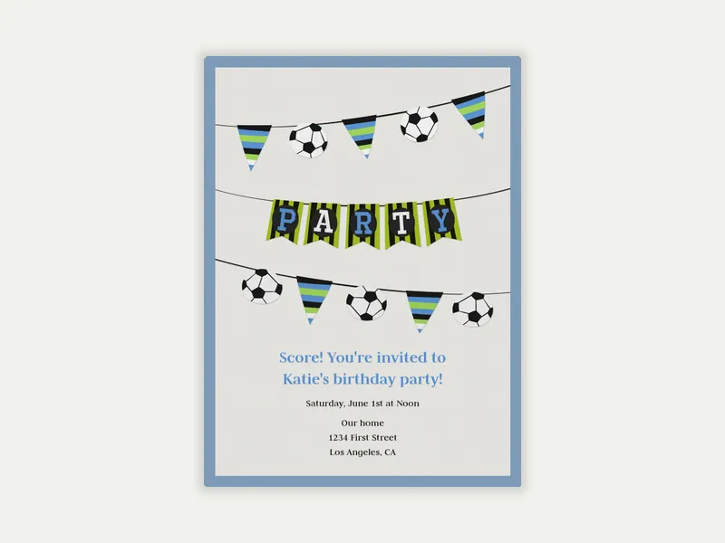 Soccer Bunting - soccer - Invitation