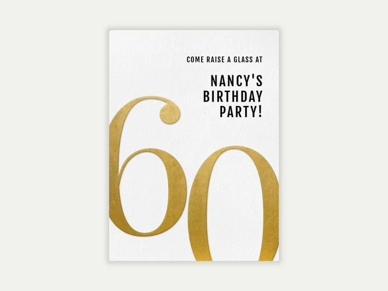 Sophisticated Classic Gold - 60th_birthday - Invitation