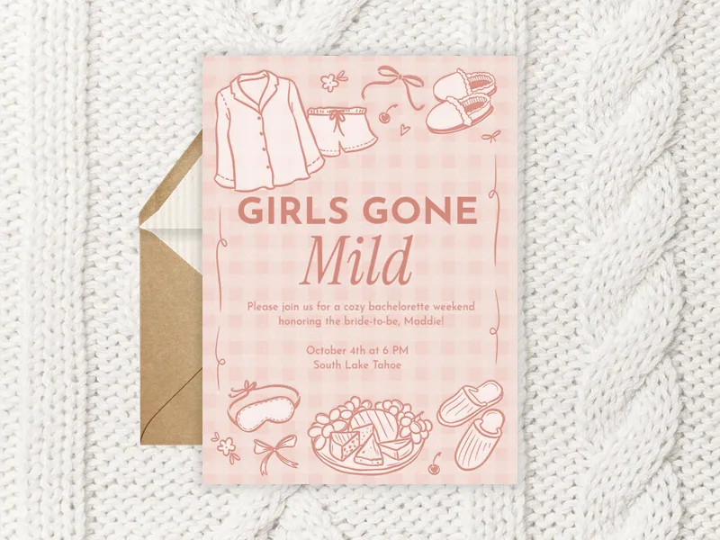 Snack & Slumber - bachelorette - Invitation