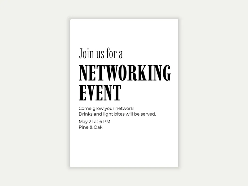 Something Classic - networking - Invitation