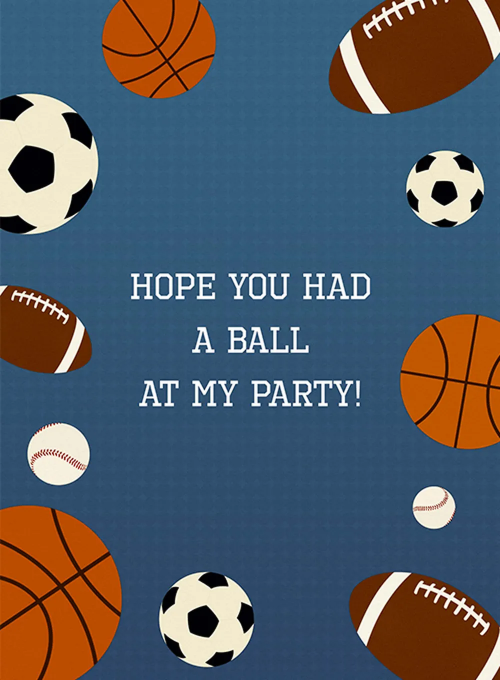 Sports Balls Thank You - thankyou_cards - Card