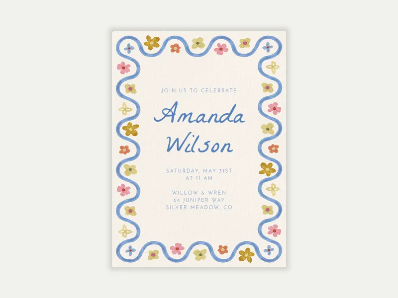 Spring Swirls - graduation - Invitation
