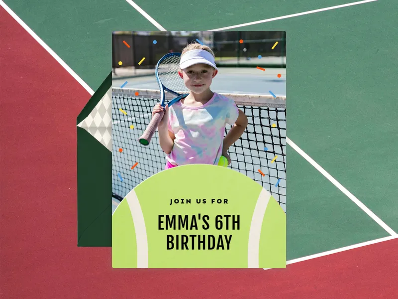Sports Sprinkles (Photo) - tennis - Invitation