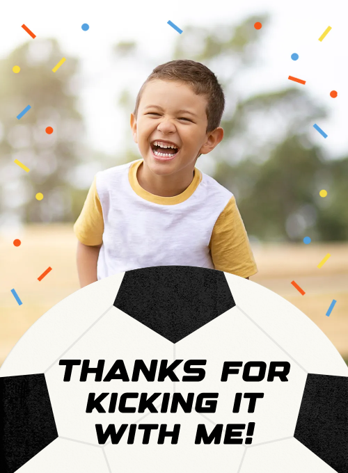 Soccer Goal Birthday Thank You (Photo) - thankyou_cards - Card