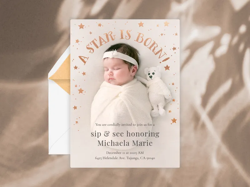 A Star is Born - sip_and_see - Invitation