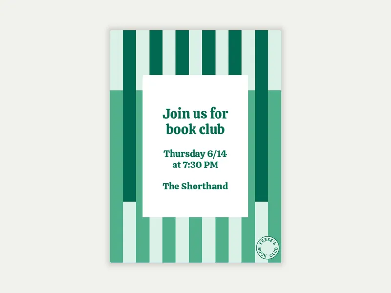 Reese’s Book Club: Striped Narratives - activities_and_organizations - Invitation