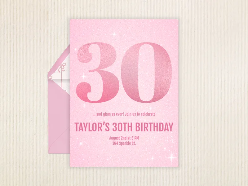Sparkle & Shimmer - 30th_birthday - Invitation