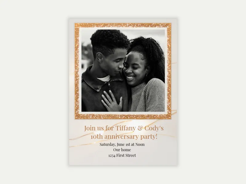 Styled Photo Garland (Photo) - anniversary - Invitation