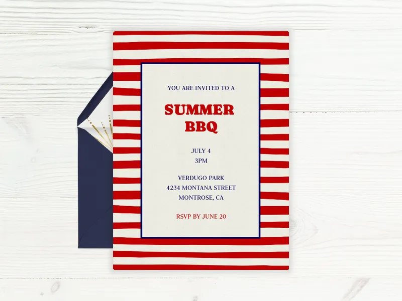 Summer Stripes - bbq - Invitation