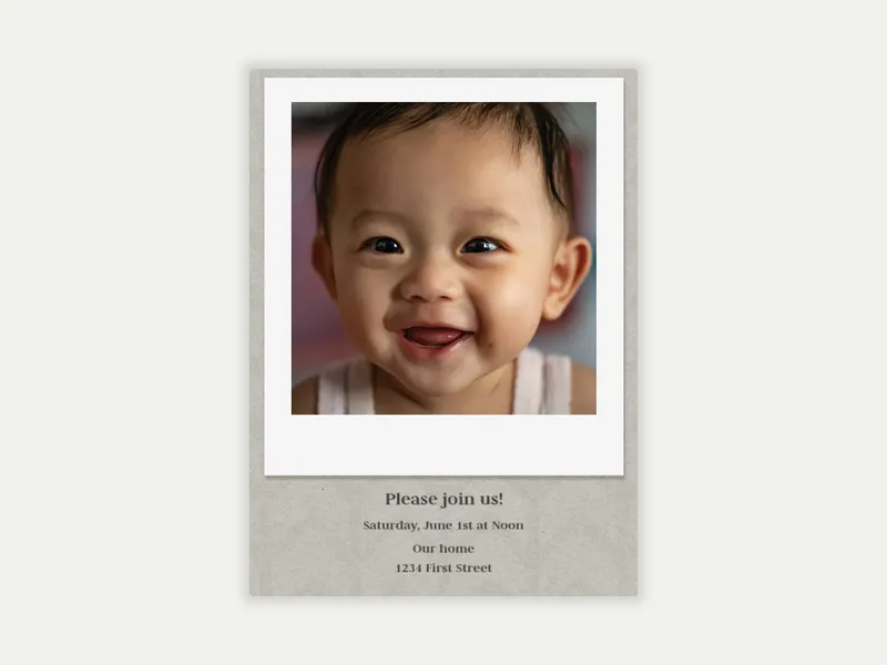 Styled Snapshot (Photo) - babyandkids_dyo_uyo - Invitation