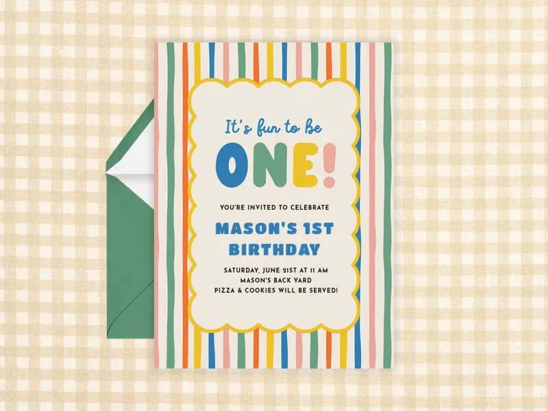 Super Stripey - babys_first - Invitation