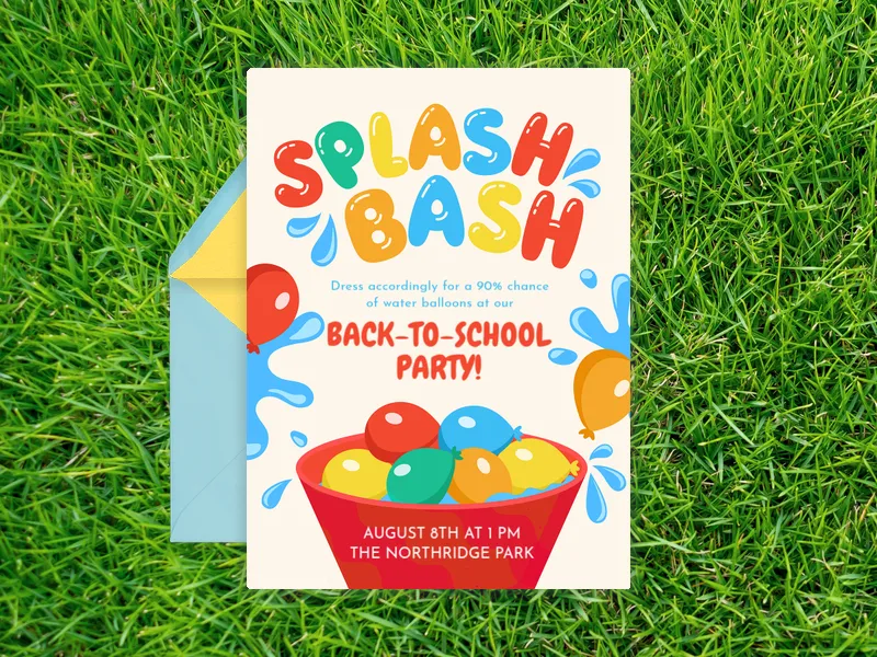 Super Splash - back_to_school - Invitation