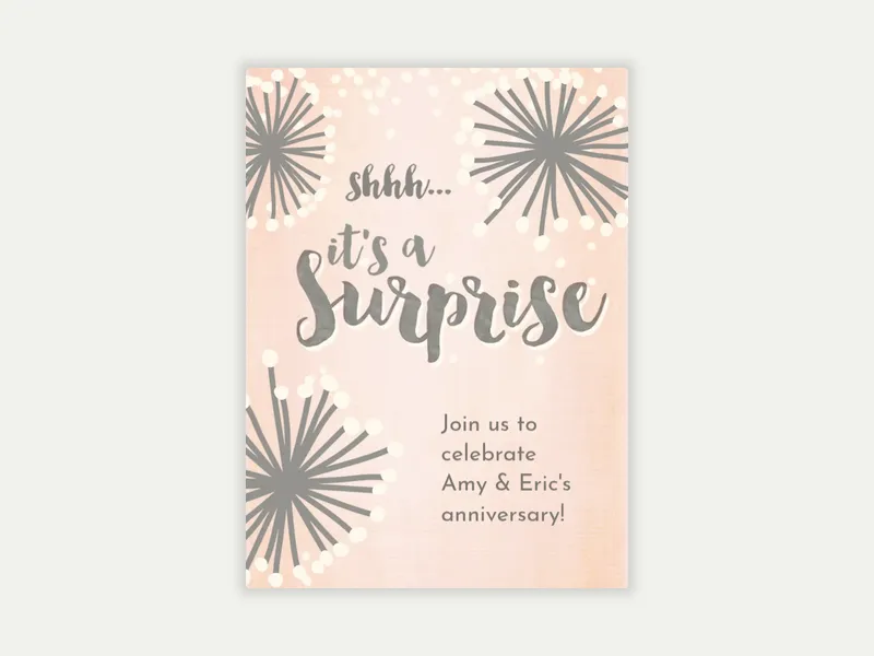 Surprise Shower - anniversary - Invitation