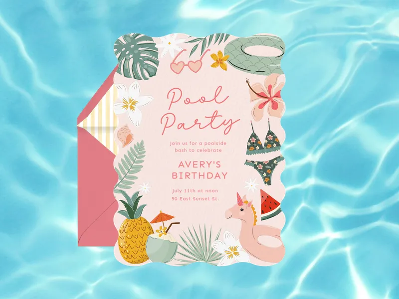 Surfer Chic - pool_party - Invitation