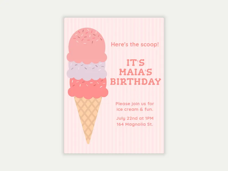 Pink Sweet Scoops - featured - Invitation