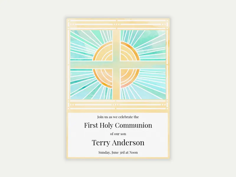 Stained Glass - first_communion - Invitation