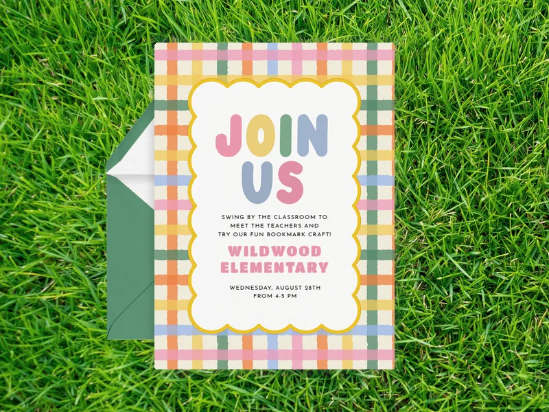Super Stripey & Checkered - school - Invitation
