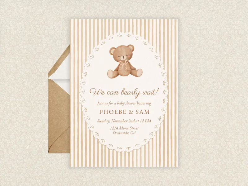 Sweet Teddy - baby_shower - Invitation