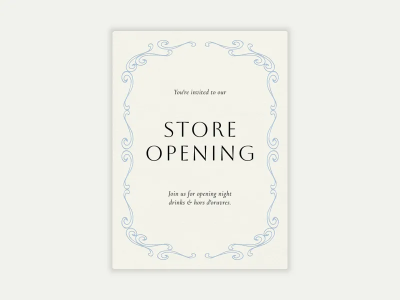 Blue Swirling Border - business_save_the_date - Invitation