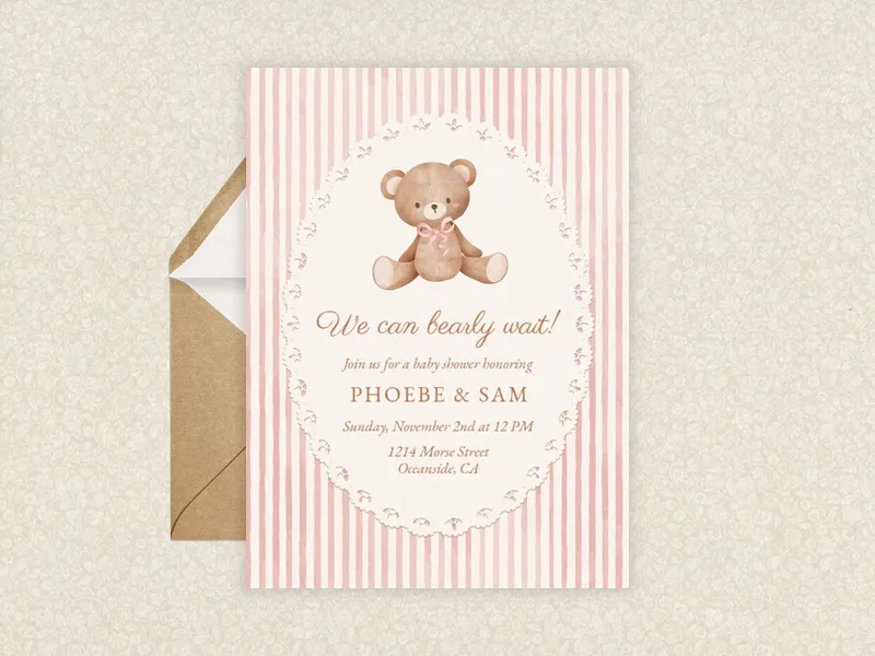 Sweet Teddy - baby_shower - Invitation