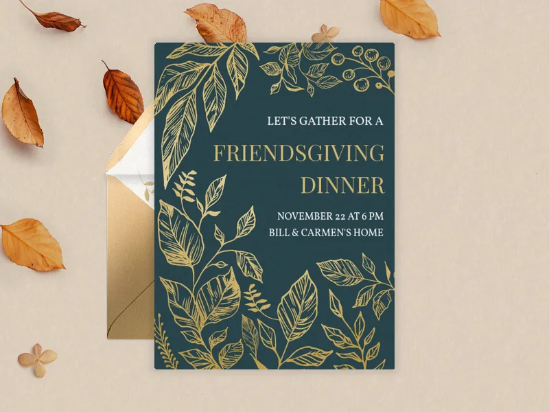 Thankful for Friends - friendsgiving - Invitation