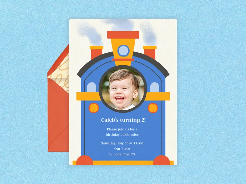 Tank Engine Birthday (Photo) - featured - Invitation