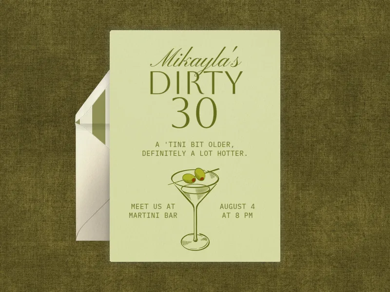 Dirty Martini - 30th_birthday - Invitation