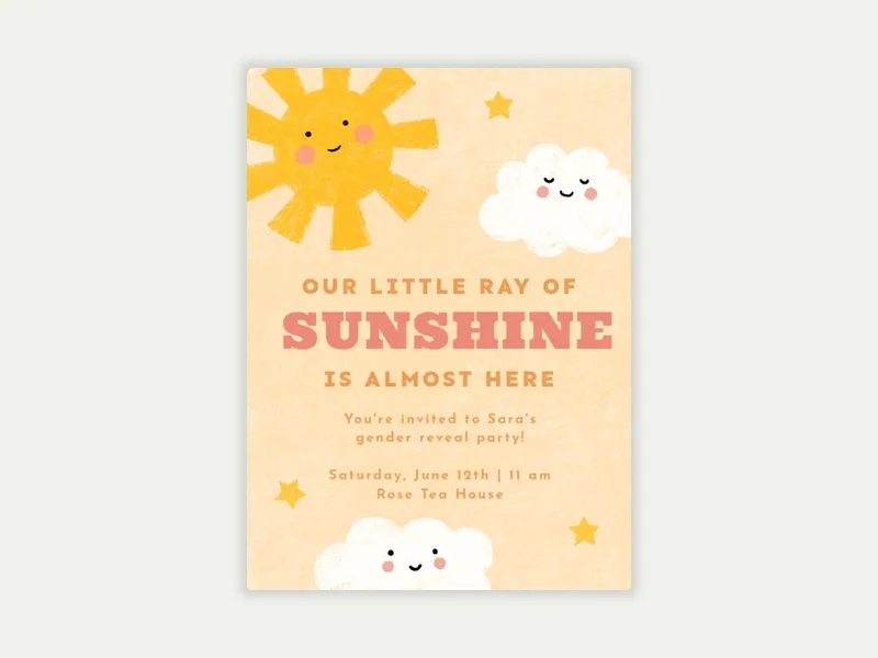 Sunny Days Ahead - gender_reveal - Invitation