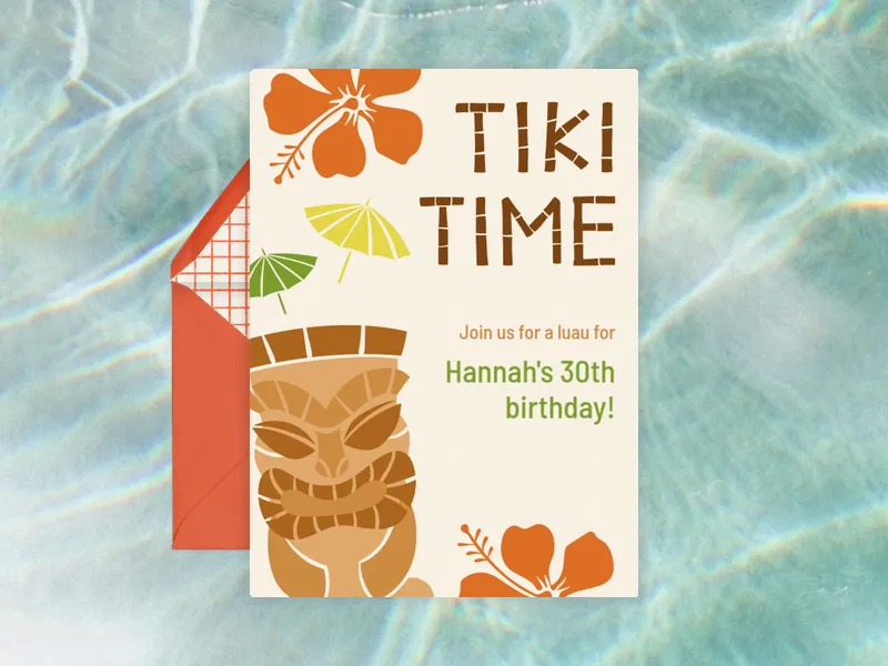 Tiki Time - beach_party - Invitation