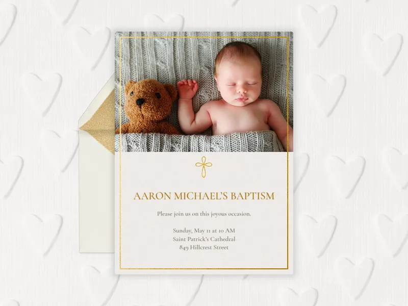 Tear Drop Cross - baptism - Invitation