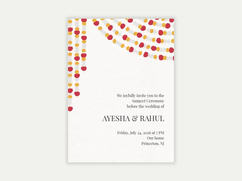 Sangeet - indian_wedding - Invitation