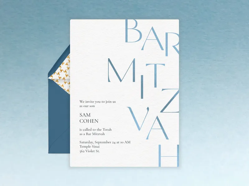 Typographic Mitzvah - bar_bat_mitzvah - Invitation