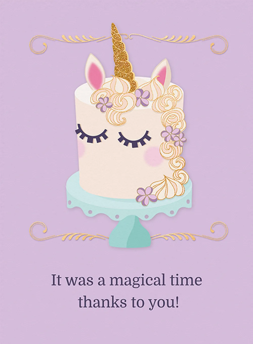 Unicorn Cake Thank You - featured - Card