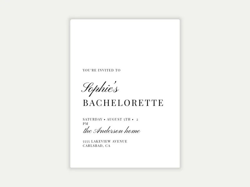 Typography Mix & Match - bachelorette - Invitation
