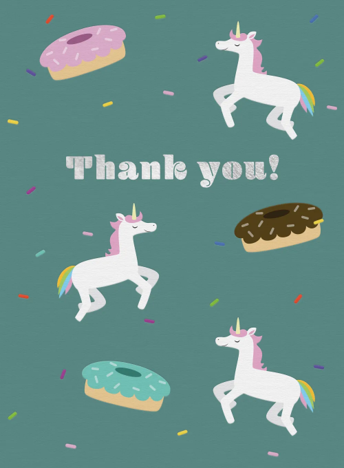 Unicorn Sprinkles Thank You - featured - Card