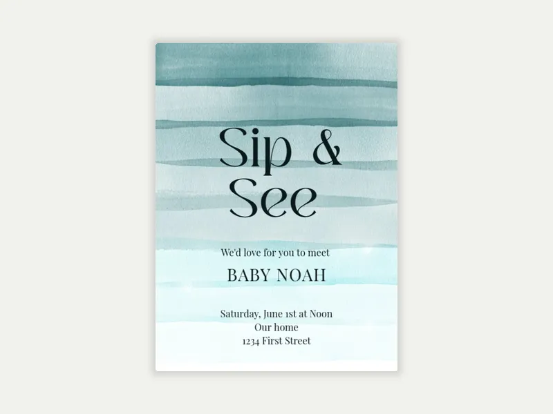 Watercolor Veils - sip_and_see - Invitation