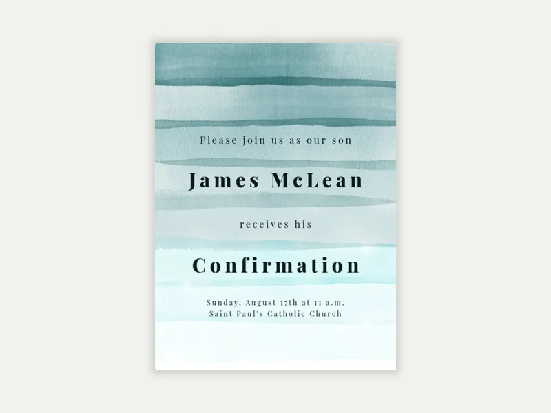 Watercolor Veils - confirmation - Invitation