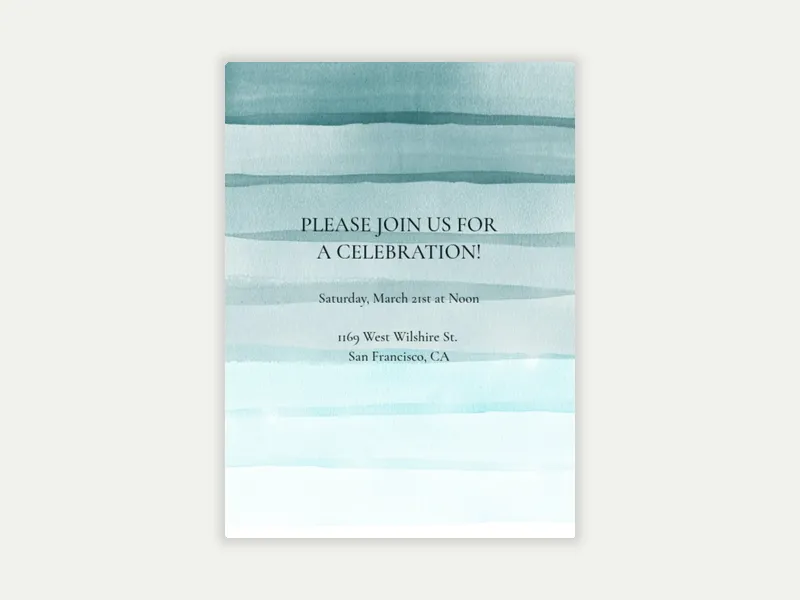 Veils of Blue - confirmation - Invitation