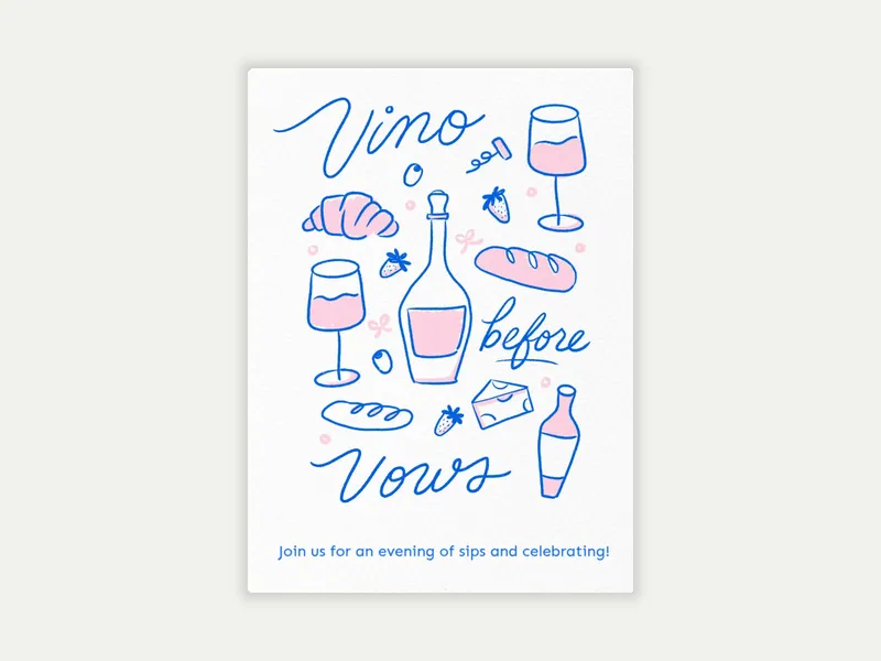 Vino Before Vows - bachelorette - Invitation
