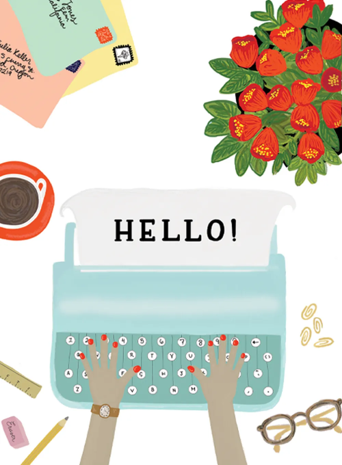 Typewriter Hello - love_friendship_cards - Card