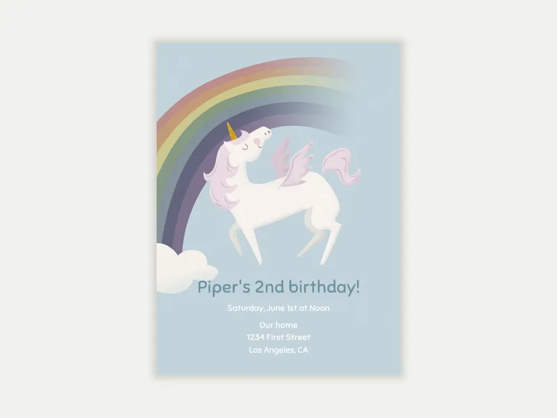 Unicorn and Rainbows - featured - Invitation