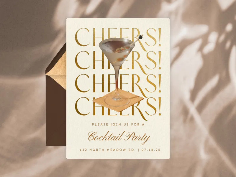 Vintage Cheers - cocktail_party - Invitation