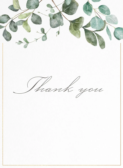 Watercolor Eucalyptus - thankyou_cards - Card