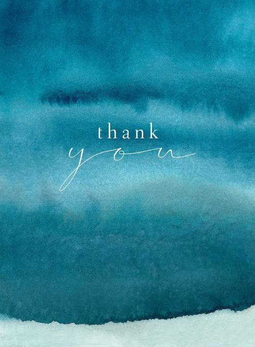 Watercolor Wave Thank You - thankyou_cards - Card