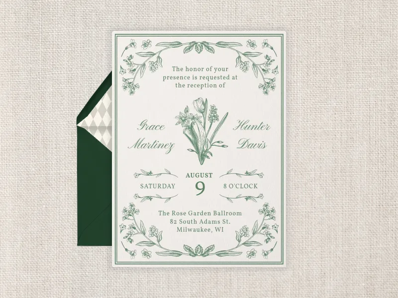 Vintage Embossed Florals - welcome_party - Invitation