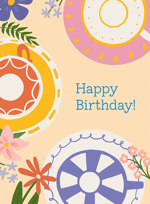 Tea & Cakes Birthday - birthday_kids_cards - Card