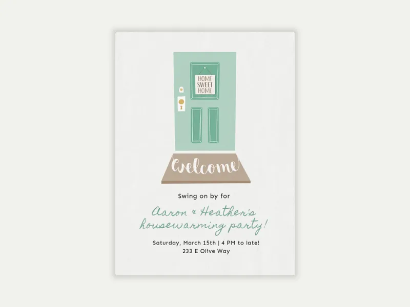 Welcome Door - housewarming - Invitation