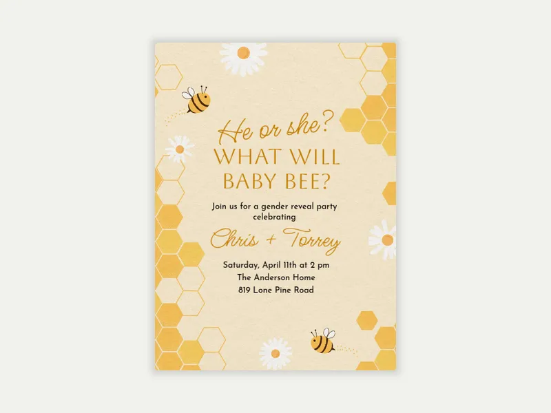What Will It Bee - gender_reveal - Invitation